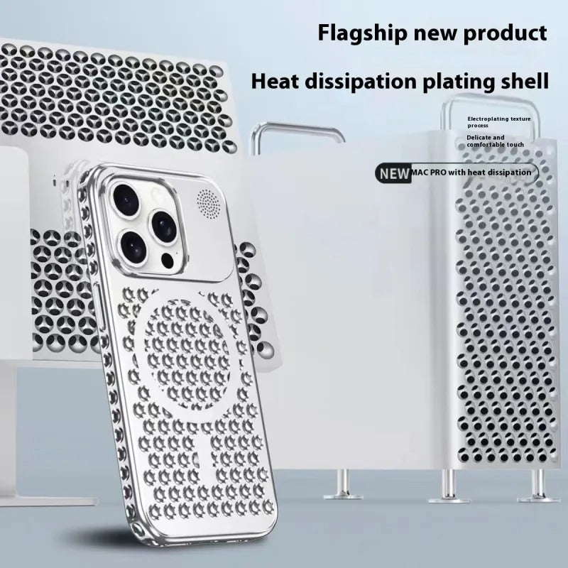 Suitable for iPhone15 mobile phone case cooling magnetic Aromatherapy Breathable net skin touch Apple 15promax protective case PC