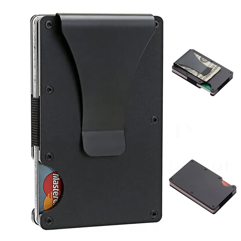 Aluminum alloy card clip anti-theft brush metal card bag metal card sleeve ultra-thin men's wallet