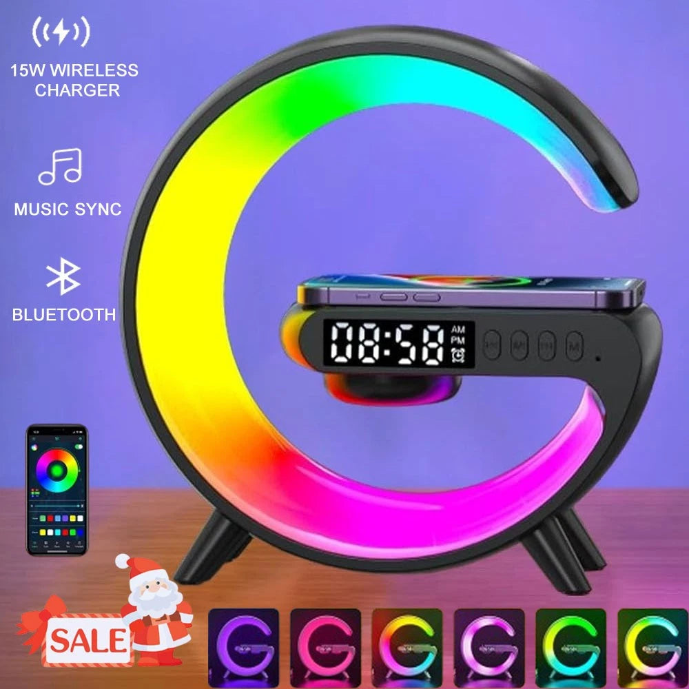 Smart G Shape Lamp Bluetooth Speaker Wireless Charger G Lamp Intelligent LED