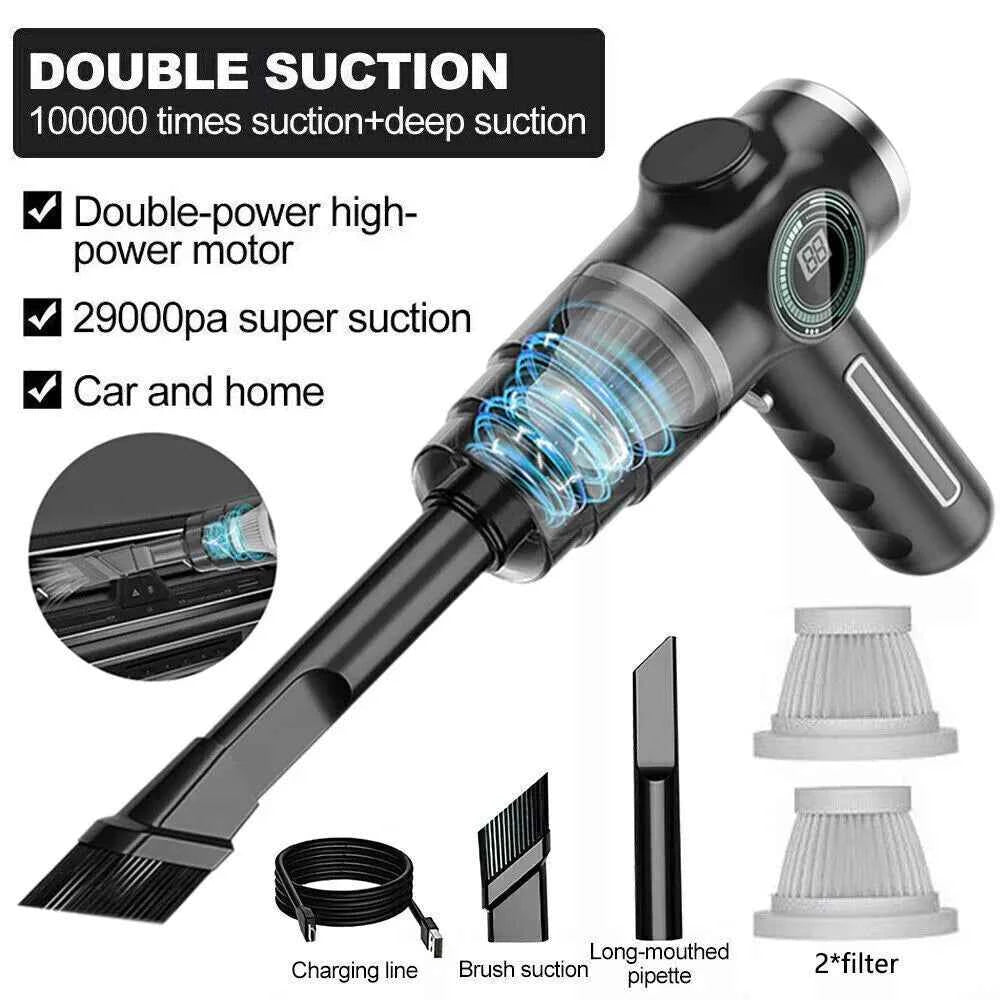 Wireless Vacuum Cleaner Handheld Mini Vaccum 29000 pa Power Suction USB Rechargeable