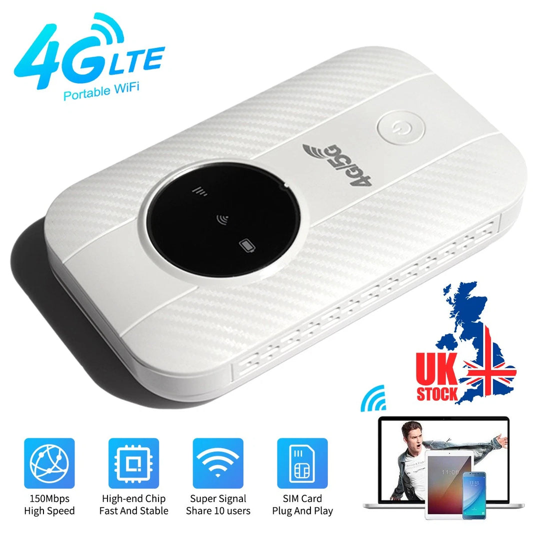 Pocket 4G LTE Mobile WiFi Router 3650mAh Batt. 150Mbps Fast Internet for Travel