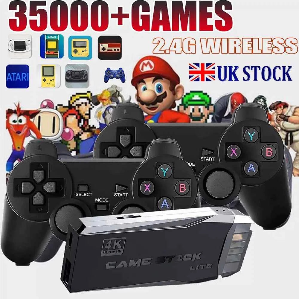 35000+ Retro Video Games Console - 4K HD TV Game Stick inc 2 Wireless Controllers