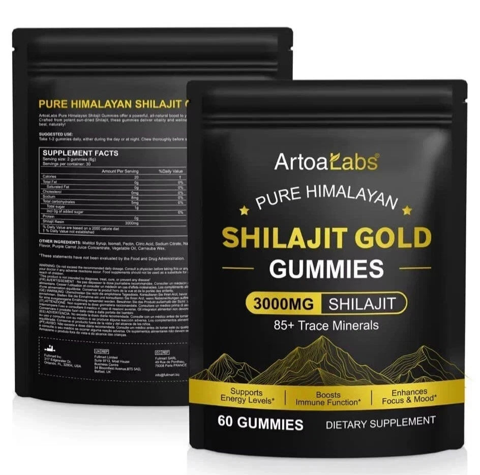 Pure Himalayan Shilajit Gold Gummies 3000MG 60 Gummies