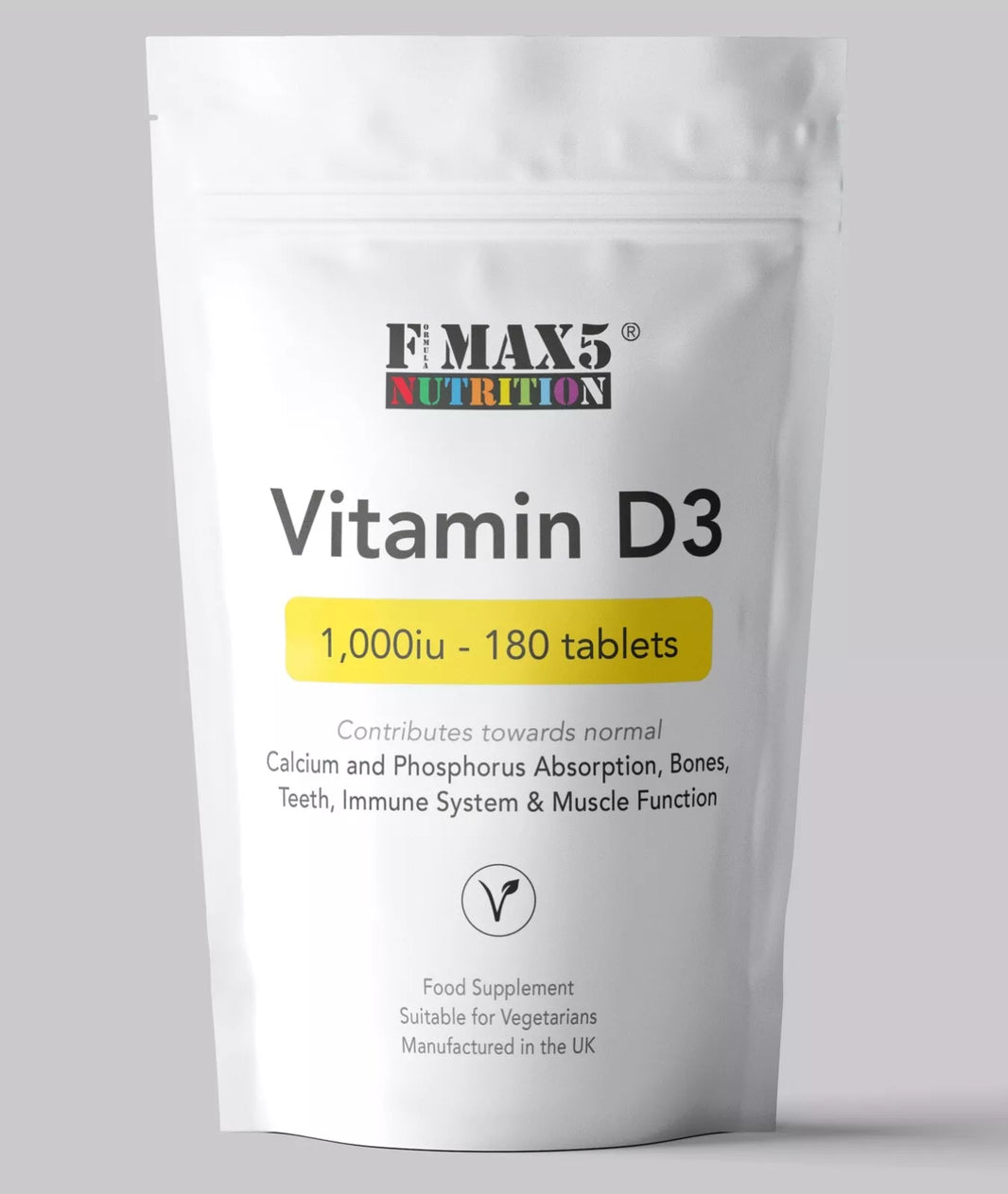 180 Vitamin D3 High Strength Tablets - 1,000iu - (UK Shipment)