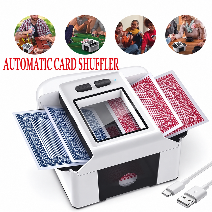 Rechargeable Automatic Card Shuffler for Poker & Game Nights