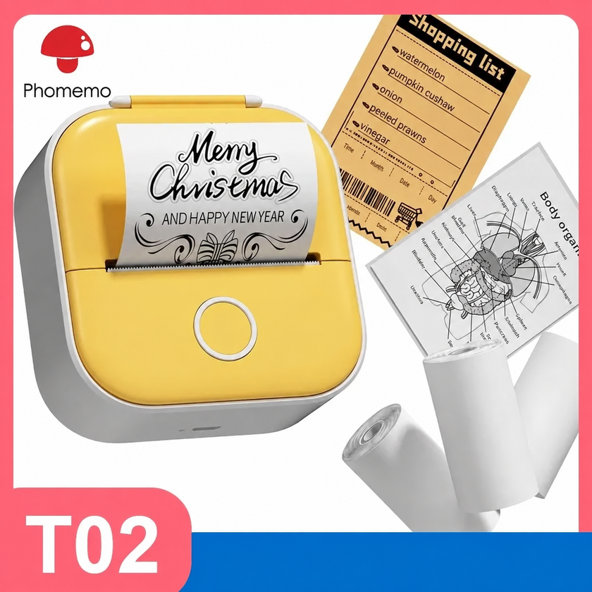 Phomemo T02 Mini Bluetooth Thermal Printer – Yellow