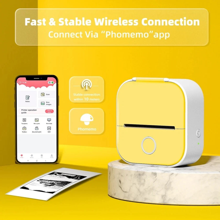 Phomemo T02 Mini Bluetooth Thermal Printer – Yellow