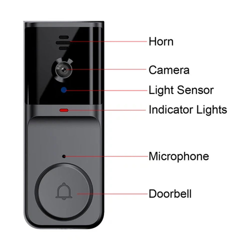 Smart Wifi Wireless Video Doorbell Security Streaming Camera Door Bell Intercom