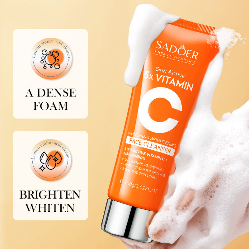 Vitamin C Amino Acid Facial Cleanser Face Glow And Cleans Whitening Brightening Oil Control Face Wash For Men Women