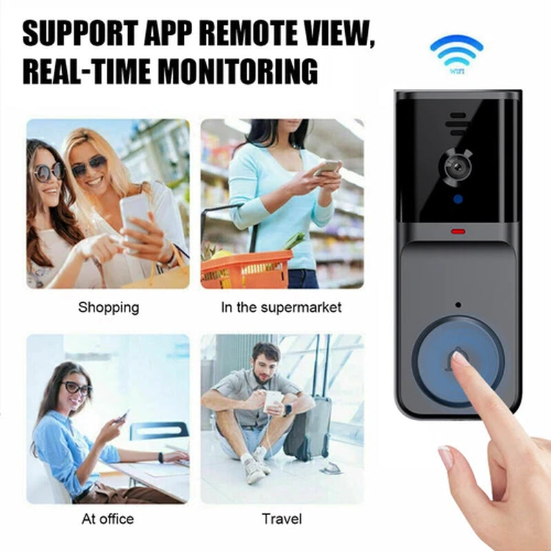 Smart Wifi Wireless Video Doorbell Security Streaming Camera Door Bell Intercom