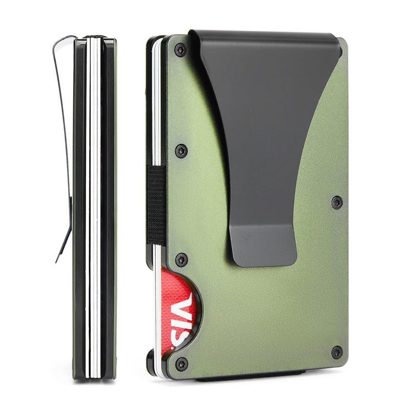Aluminum alloy card clip anti-theft brush metal card bag metal card sleeve ultra-thin men's wallet