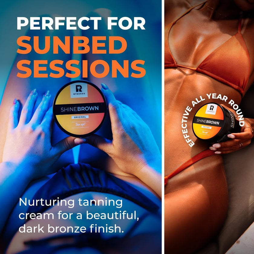 BYROKKO Shine Brown Original Tanning Cream 210ml | Sunbed Tan Accelerator
