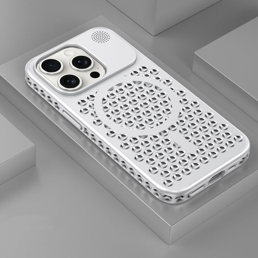 Suitable for iPhone15 mobile phone case cooling magnetic Aromatherapy Breathable net skin touch Apple 15promax protective case PC