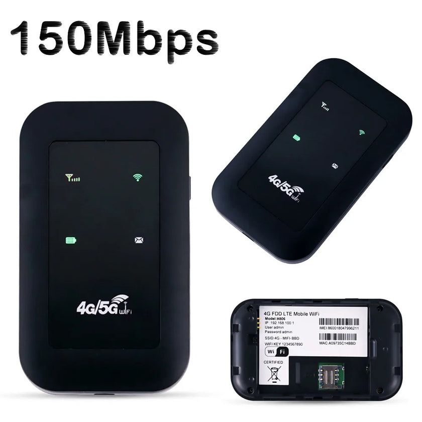 4G Pocket Wifi Router 150Mbps Modem Mobile WiFi Hotspot Wireless Mifi Modem Router SIM Card Slot
