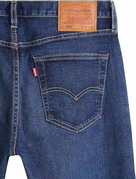 LEVIS 501 MENS STRAIGHT FIT JEANS DENIM ORIGINAL COLOR MID BLUE