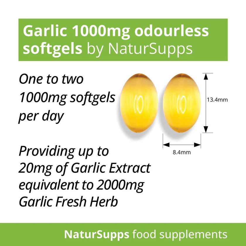 NaturSupps Odourless Garlic 1,000mg – 200 Capsules