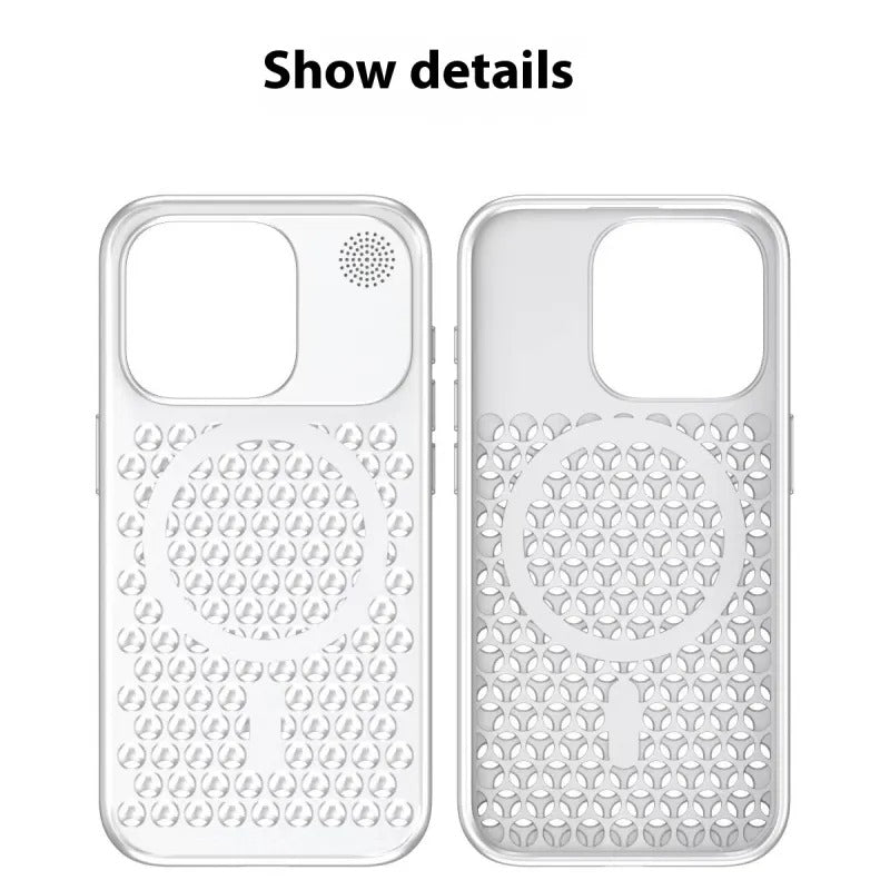 Suitable for iPhone15 mobile phone case cooling magnetic Aromatherapy Breathable net skin touch Apple 15promax protective case PC