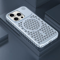 Suitable for iPhone15 mobile phone case cooling magnetic Aromatherapy Breathable net skin touch Apple 15promax protective case PC