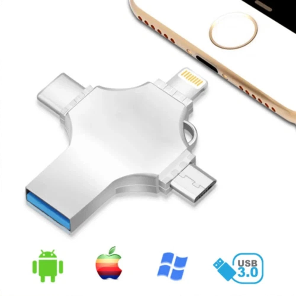2TB 4in1 Flash Drive Photo Storage Stick OTG For iPhone Samsung Android PC