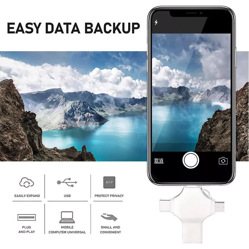 2TB 4in1 Flash Drive Photo Storage Stick OTG For iPhone Samsung Android PC