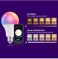 2 Pack - Gosund E27 9W WiFi RGB Smart LED Light Bulb for Amazon Alexa Google Home