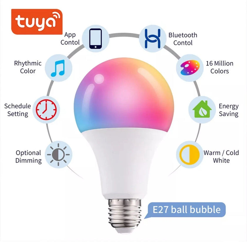2 Pack - Gosund E27 9W WiFi RGB Smart LED Light Bulb for Amazon Alexa Google Home