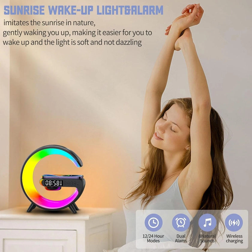 Smart G Shape Lamp Bluetooth Speaker Wireless Charger G Lamp Intelligent LED