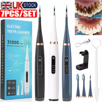 Electric Ultrasonic Teeth Stain Remover and Cleaner - 7 Piece Kit