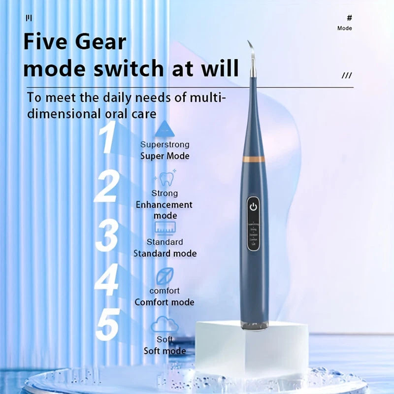 Electric Ultrasonic Teeth Stain Remover and Cleaner - 7 Piece Kit