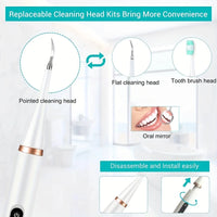 Electric Ultrasonic Teeth Stain Remover and Cleaner - 7 Piece Kit