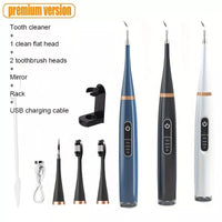 Electric Ultrasonic Teeth Stain Remover and Cleaner - 7 Piece Kit