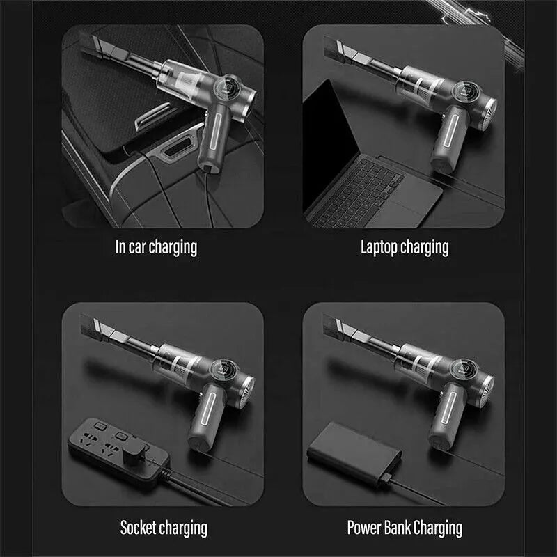 Wireless Vacuum Cleaner Handheld Mini Vaccum 29000 pa Power Suction USB Rechargeable