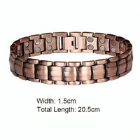 Mens PURE COPPER Bracelet Magnetic Therapy for Arthritis Pain Relief