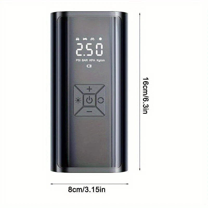 Cordless USB Rechargeable Digital Tyre Inflator Air Pump