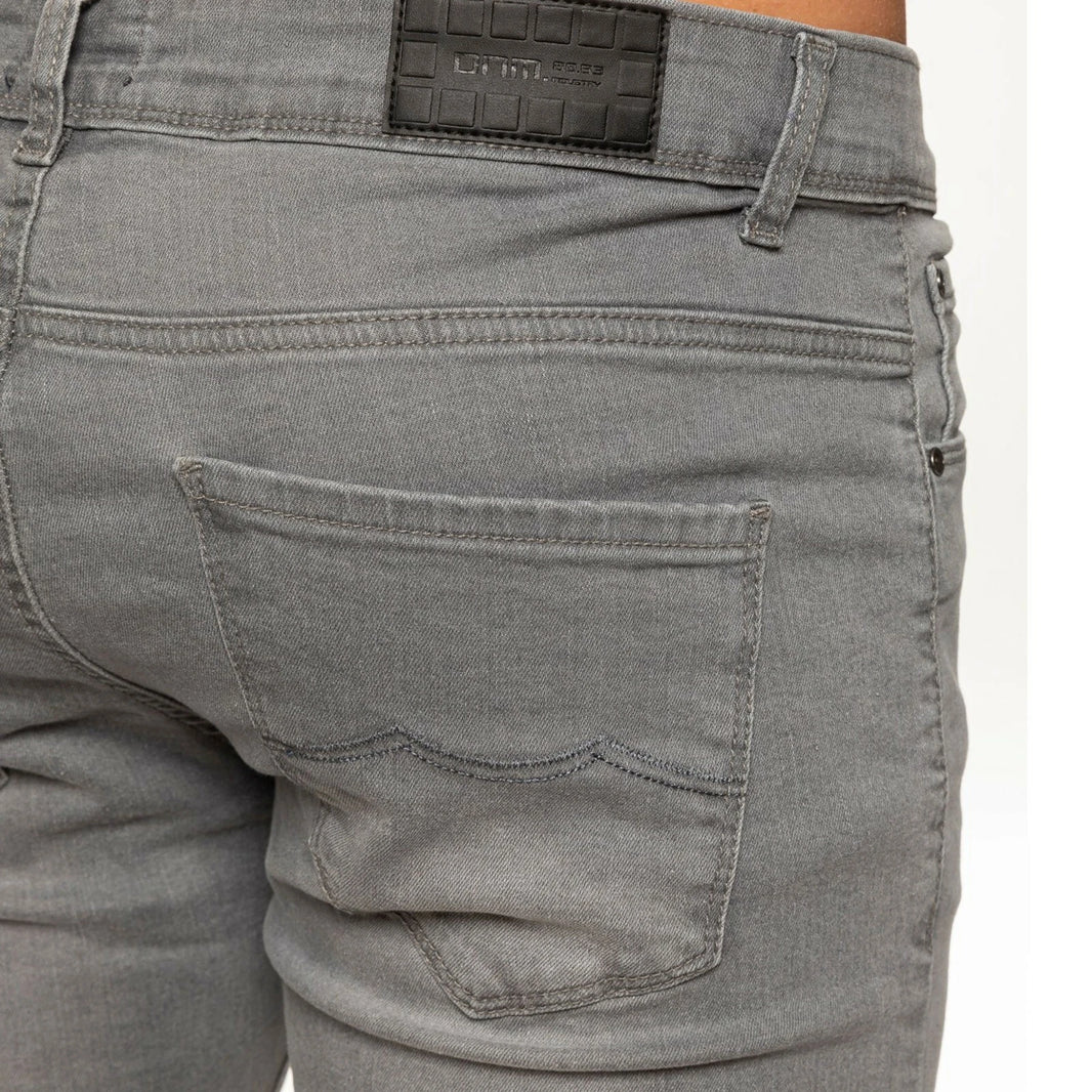 Enzo Mens Stretch Slim Fit Jeans Skinny Leg Denim Trousers Cotton Pants - Grey