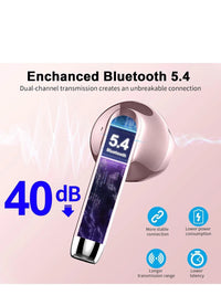 Bluetooth 5.4 Wireless Earbuds - Colour Rose Gold