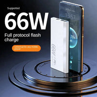 Power Bank 20000mah 66W Portable Fast Charger External Battery for USB Devices - White