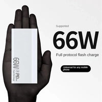 Power Bank 20000mah 66W Portable Fast Charger External Battery for USB Devices - White