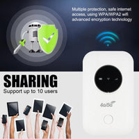 Pocket 4G LTE Mobile WiFi Router 3650mAh Batt. 150Mbps Fast Internet for Travel