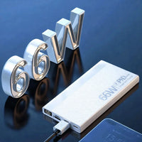 Power Bank 20000mah 66W Portable Fast Charger External Battery for USB Devices - White
