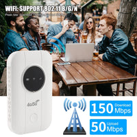 Pocket 4G LTE Mobile WiFi Router 3650mAh Batt. 150Mbps Fast Internet for Travel