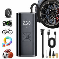 Cordless USB Rechargeable Digital Tyre Inflator Air Pump