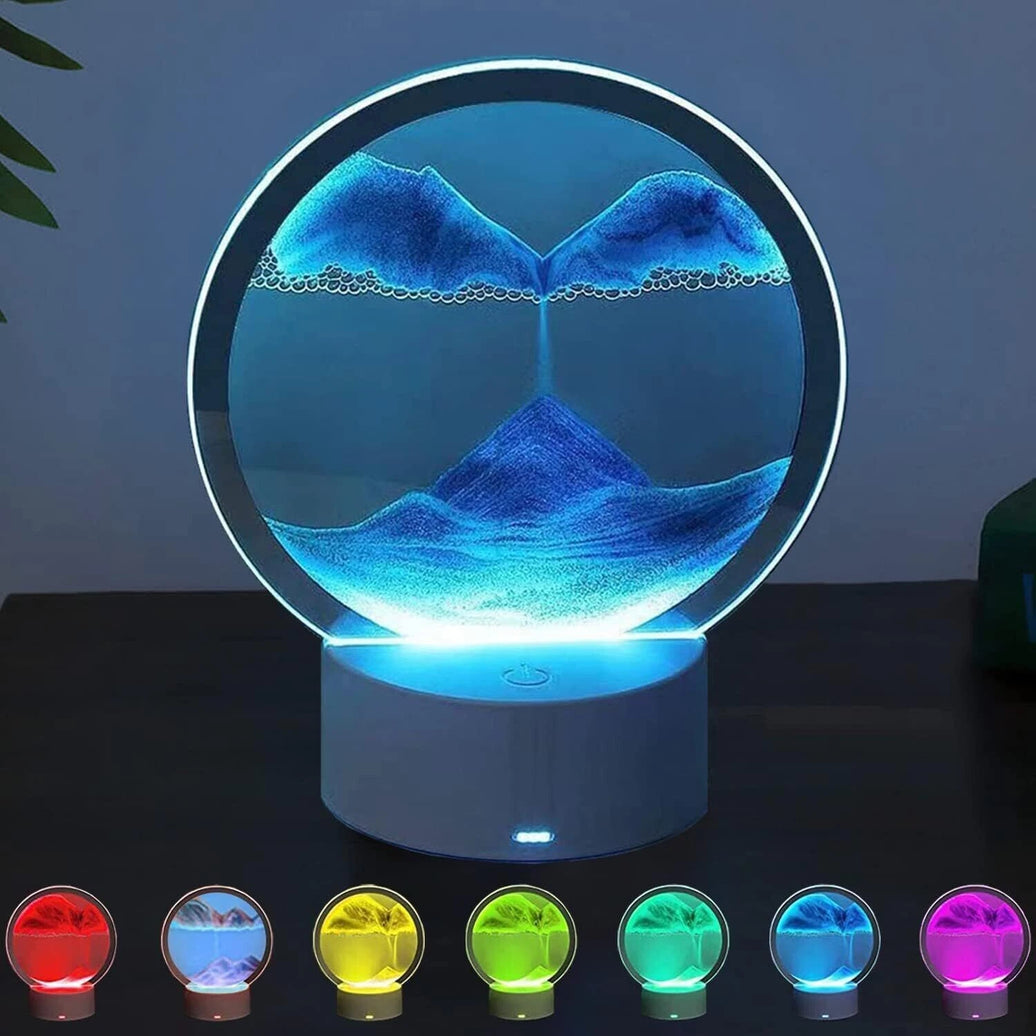 LED Moving Sand Art Picture – Blue Sandscape Light
