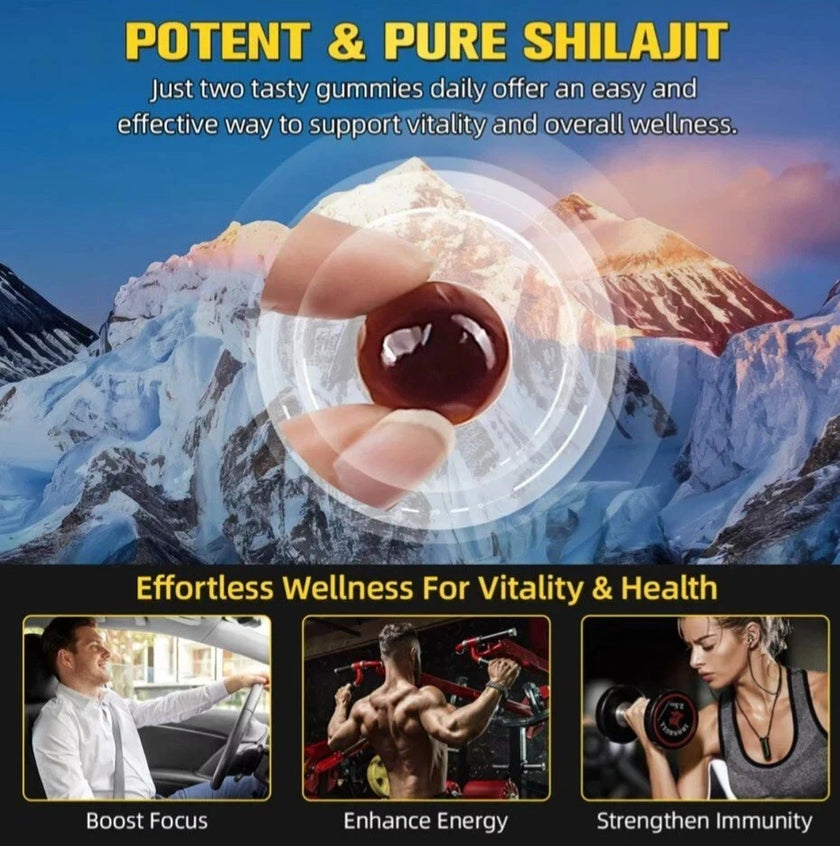 Pure Himalayan Shilajit Gold Gummies 3000MG 60 Gummies