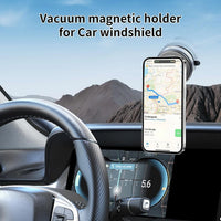Foldable Vacuum Magnetic Car Phone Holder 360° Rotating Suction Cup Phone Mount