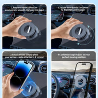 Foldable Vacuum Magnetic Car Phone Holder 360° Rotating Suction Cup Phone Mount
