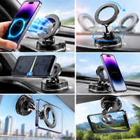 Foldable Magnetic Car Phone Holder – 360° Rotating Suction Mount