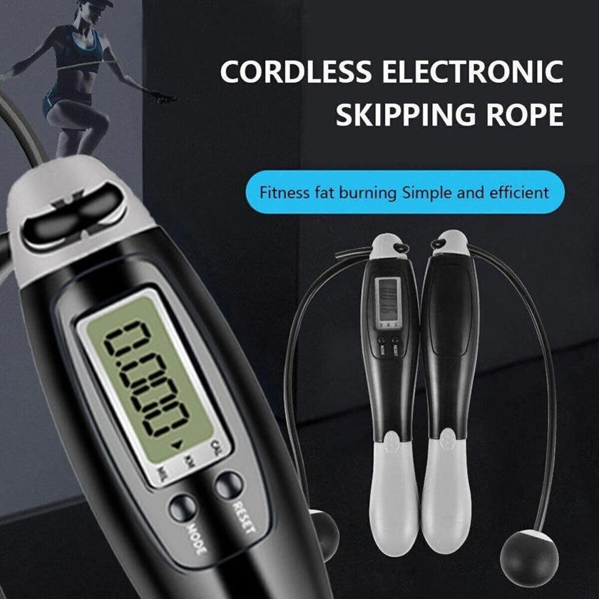 Cordless Skipping Rope for Fitness - Digital LCD Display