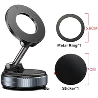 Foldable Vacuum Magnetic Car Phone Holder 360° Rotating Suction Cup Phone Mount