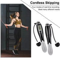 Cordless Skipping Rope for Fitness - Digital LCD Display
